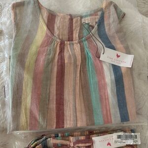 Pink Chicken Multicolor Striped Top and matching bottoms